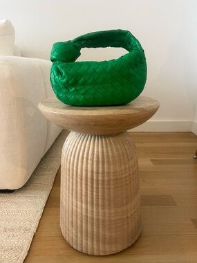 Bottega Veneta Emerald Green Intrecciato Knot Handle Bag